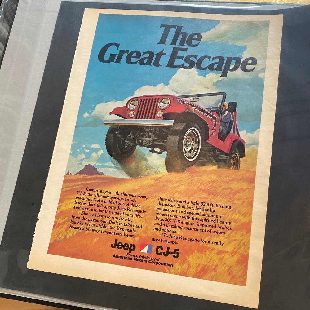 Vintage 70s Sport Magazine Jeep Ad Poster